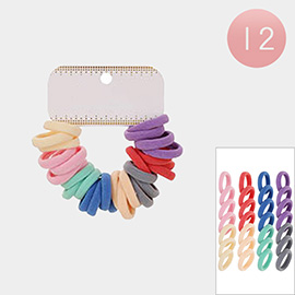 12 SET OF 28 - Plain Fabric Stretchable Hair Bands