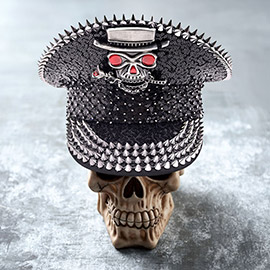 Skull Pointed Spike Studded Captain Hat