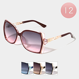 12PCS - Butterfly Frame Tinted Lens Sunglasses