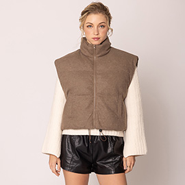 Solid Knit Padded Vest