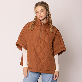 Quilted Puffer Poncho