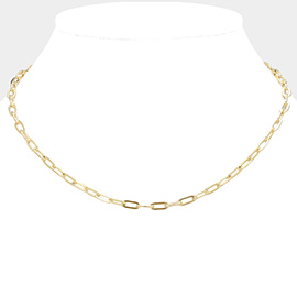 18K Gold Filled Hypoallergenic Metal Paperclip Chain Necklace