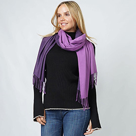 Reversible Solid Shawl Oblong Scarf