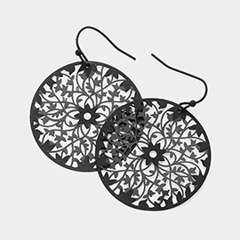 Metal Filigree Round Dangle Earrings