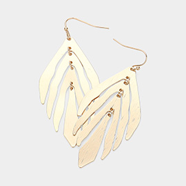 Metal Leaf Dangle Earrings