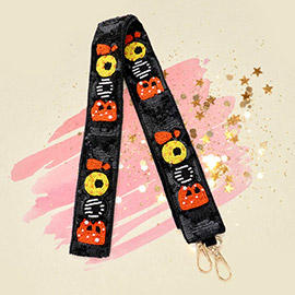 BOO Message Seed Beaded Bag Strap