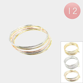 12 SET OF 5 - Metal Stackable Bangle Bracelets