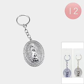 12PCS - Virgin Mary Pendant Keychains