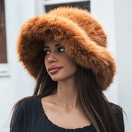 Winter Fluffy Faux Fur Bucket Hat