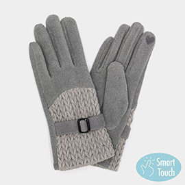 Cable And Band Details Smart Touch Gloves