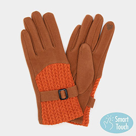 Cable And Band Details Smart Touch Gloves