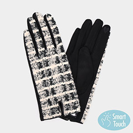 Fuzzy Checkered plaid Smart Touch Gloves