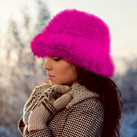 Fuzzy Faux Fur Bucket Hat