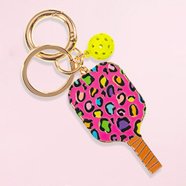 Enamel Pickleball Paddle Keychain