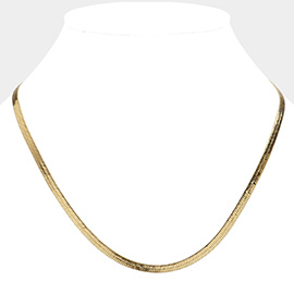 18 Inch, 5mm Stainless Steel Herringbone Chain Necklace