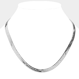 20 Inch, 6mm Stainless Steel Herringbone Chain Necklace