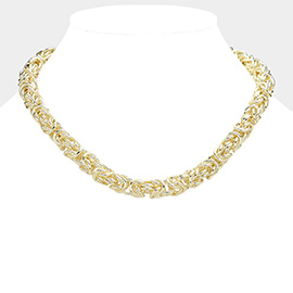 14K Gold Plated Chunky Hardware Metal Necklace