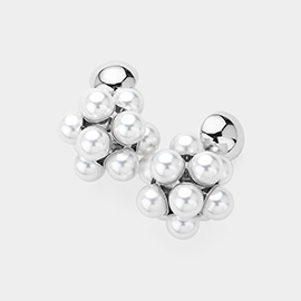 Pearl Cluster Bubble Ball Dangle Earrings