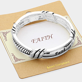 FAITH Message Antique Metal Stretch Bracelet