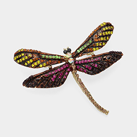 Stone Paved Dragonfly Pin Brooch