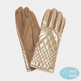 Quilted Metallic Smart Touch Gloves