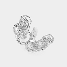 Metal Knot Clip On Earrings