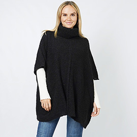 Slub Knit Turtle Neck Pullover