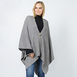 Textured Knit Cape/Ruana