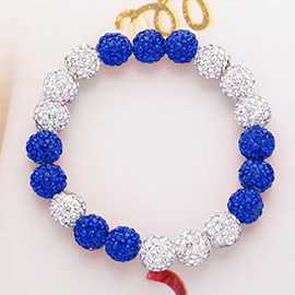 Shamballa Ball Beaded Stretch Bracelet