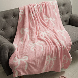 Reversible Multi Pink Ribbon / Bow Blanket