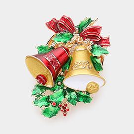 Enamel Christmas Bell Magnetic Brooch