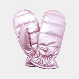 Shiny Puffer Mitten Gloves