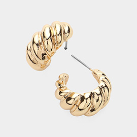 Gold Dipped Twisted Hoop Earrings