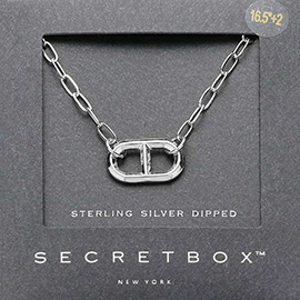 SECRET BOX_Sterling Silver Dipped Paperclip Pendant Necklace