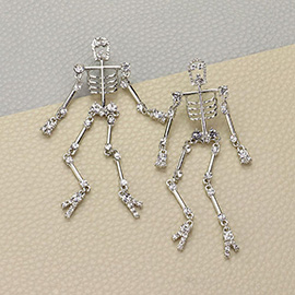 Stone Pointed Skeleton Earrings