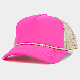 Plain Two Tone Mesh Back Trucker Hat