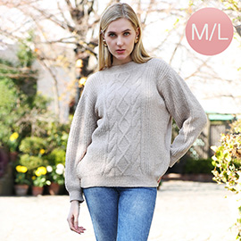 Medium/Large - Solid Color Ribbed Sweater