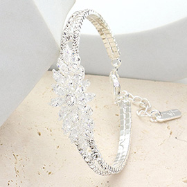 Marquise CZ Stone Embellished Evening Bracelet