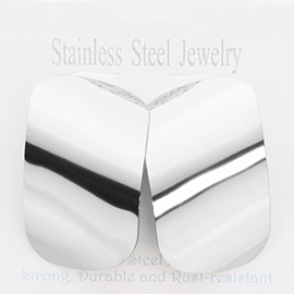 Stainless Steel Square Dome Earrings