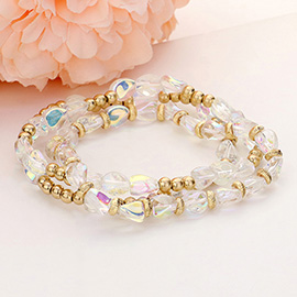 3PCS - Multi Beaded Stretch Layered Bracelets