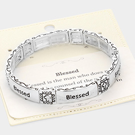 Blessed Message Metal Stretch Bracelet