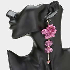 Oversized Flower Petal Dropdown Earrings