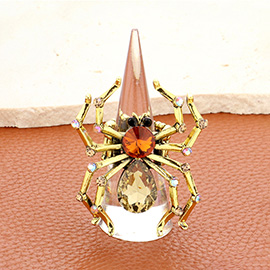 Stone Pointed Spider Stretch Ring