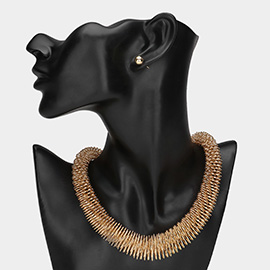 Chunky Metal Coil Statement Necklace