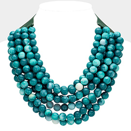 Faceted Beaded Multi Layered Magnetic Collar Necklace