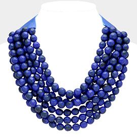 Faceted Beaded Multi Layered Magnetic Collar Necklace