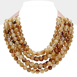 Faceted Beaded Multi Layered Magnetic Collar Necklace