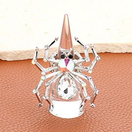 Stone Pointed Spider Stretch Ring