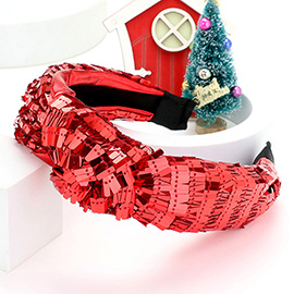 Christmas Sequin Knot Headband