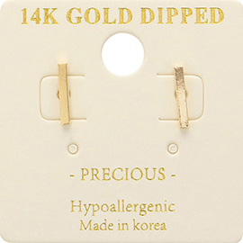 14K Gold Dipped Hypoallergenic Mini Bar Stud Earrings